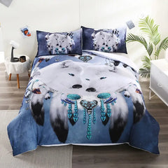 3pcs Arctic Wolf Dreamcatcher Bedding Duvet Cover Set