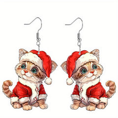 Christmas Earrings for Women – Holiday Snowflake, Snowman & Tree Dangle Studs