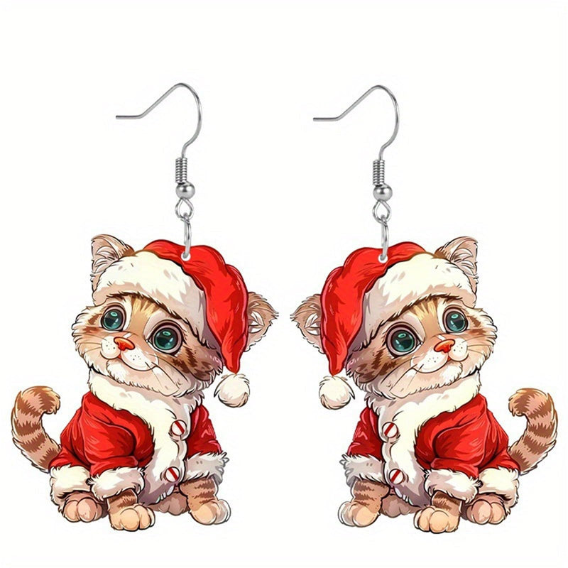 Christmas Earrings for Women – Holiday Snowflake, Snowman & Tree Dangle Studs