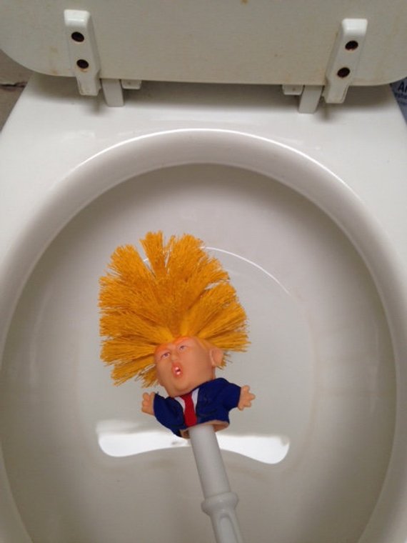 Trump Toilet Brush – Funny Novelty Gag Gift for Bathroom Humor Lovers