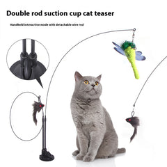 Interactive Cat Teaser Toy with Suction Cup Base | Stimulating Play & Exercise