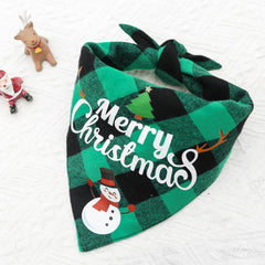 Double-Layer Cotton Pet Bandana Scarf - Reversible