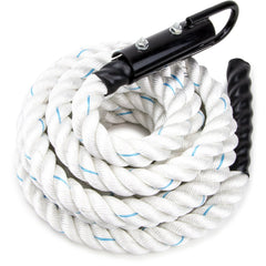 Crown Sporting Goods Gym Climbing Rope – 1.5" White Poly DAC, 10 Sizes (3–30 ft)