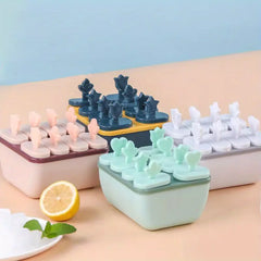DIY Popsicle Mold Box with Handle and 8 Grids