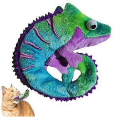 ME GUSTA PET Lizard Catnip Cat Toy – 4.5" Crinkle Chameleon Kicker with North American Catnip