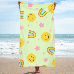 Double-Sided Ice Cream & Floral Print Beach Towel