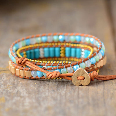 Bohemian Turquoise Bracelet – Hand-Woven Natural Stone Bracelet for Women & Men