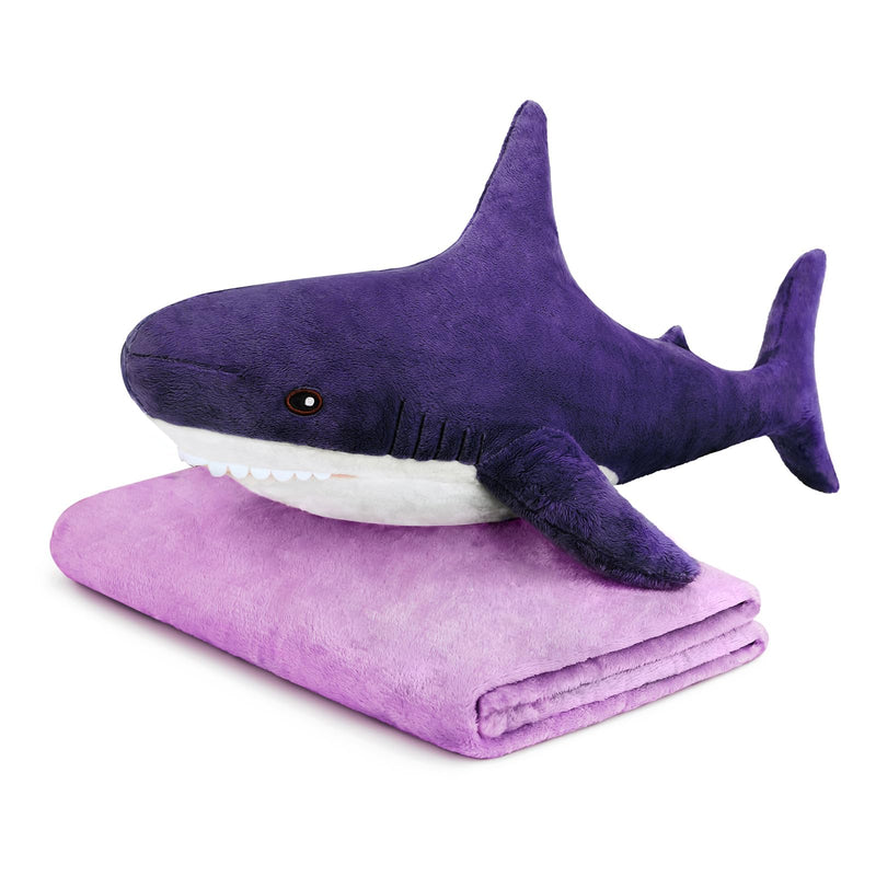 MUPI Shark Plush 39“ Shark Stuffed Animal Shark Pillow-Blanket 2 in1 Stuffed Shark Shark Toy Shark Ocean Stuffed Animal Big Plush Large Stuffed Shark Shark Doll Sea Animal