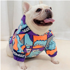 Hooded Dinosaur Dog Sweater - Plus Velvet Cotton