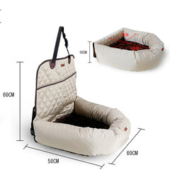 Multifunctional Pet Car Seat Bed with Thick Cushion