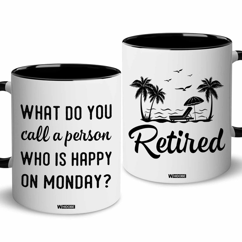 WHIDOBE Retirement Gifts for Women Men Happy Retirement Mug Retirement Gifts Farewell Gifts for Coworkers Grandma Grandpa Friends Boss Funny Retirement Retired Gifts for Christmas Birthday 11OZ