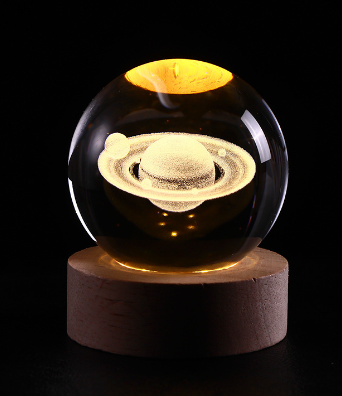Galaxy Astronaut Starry Sky Crystal Ball with LED Light Base