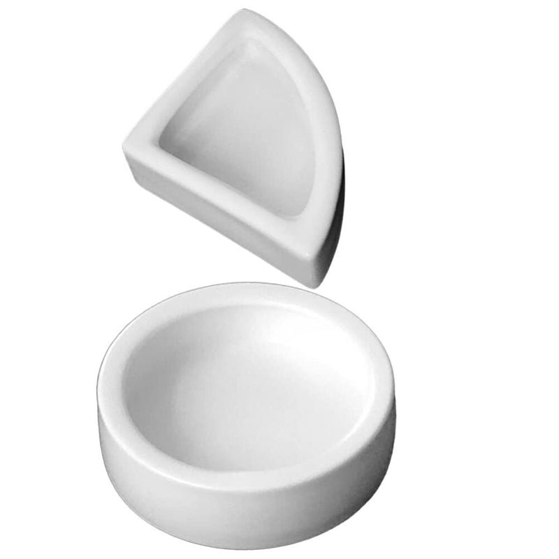 White Ceramic Reptile Worm & Water Dish – 2-Pack Escape-Proof Feeding Bowl for Geckos, Bearded Dragons & Lizards