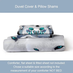3pcs Arctic Wolf Dreamcatcher Bedding Duvet Cover Set