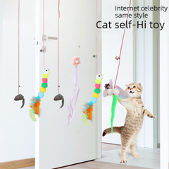 Cat Toy Wand with Plush Long Elastic String