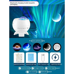 Northern Lights Starry Sky Projector with Bluetooth & Rechargeable Battery