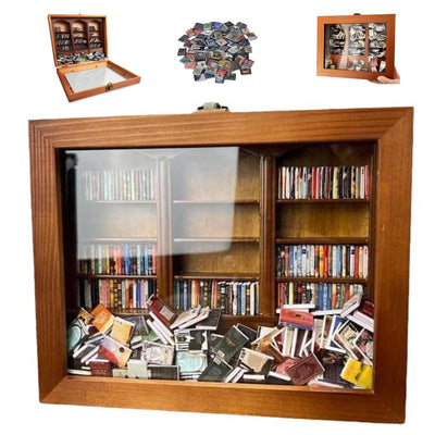 Anxiety Bookshelf – Miniature Wooden Shake & Organize Stress Relief Decor