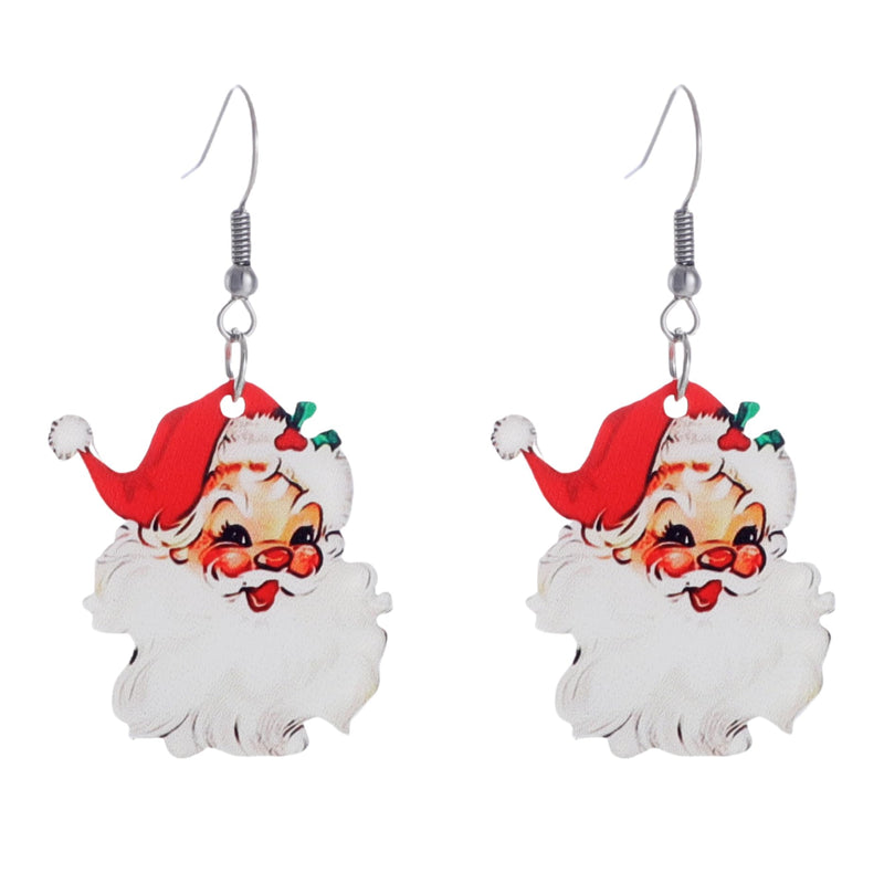 Vintage Santa Claus Christmas Earrings for Women