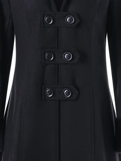 Women's Hooded Wool Trench Coat with Fur Collar