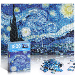 Starry Night 1000-Piece Mini Jigsaw Puzzle – Van Gogh Artwork | Ages 14+