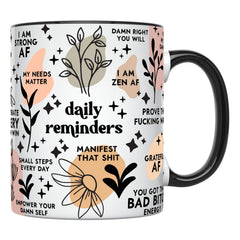 Sweary Affirmations Coffee Mug | 11oz Funny Self-Care Mug for Women