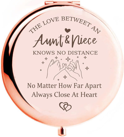 Aunt & Niece Engraved Compact Mirror – Heartfelt Birthday & Christmas Gift