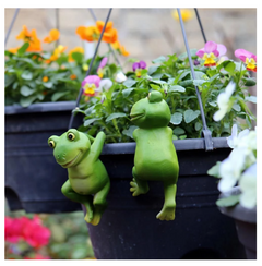 Resin Frog Ornaments for Garden Flower Pot Decoration