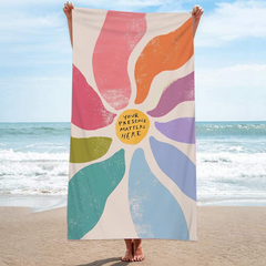 Double-Sided Ice Cream & Floral Print Beach Towel