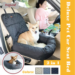 Multifunctional Pet Car Seat Bed with Thick Cushion