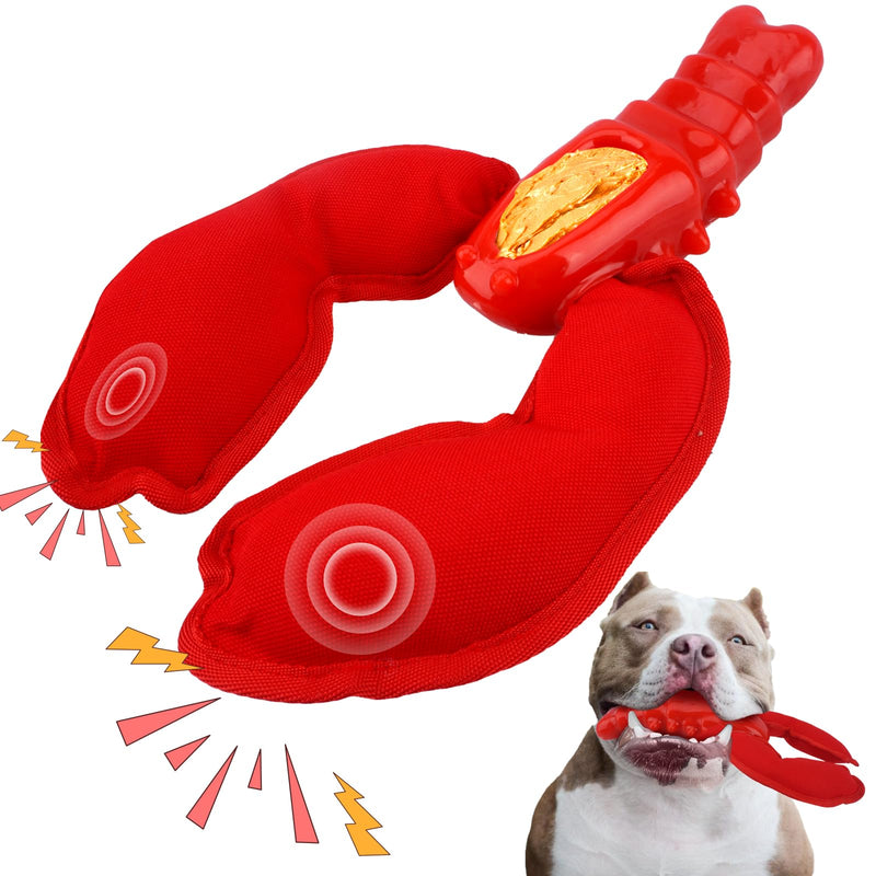 Lobster Squeaky Dog Toy for Aggressive Chewers - Interactive Chew Toy for Small & Medium Dogs