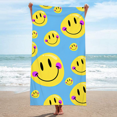 Double-Sided Ice Cream & Floral Print Beach Towel