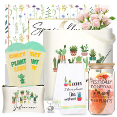 DHQH Plant Lover Gifts for Women Ice Coffee Cup Gardening Gifts Cool Gifts with Tote Bag for Plant Lovers Christmas Birthday Gifts for Friend Sister Wife Grandma Mom