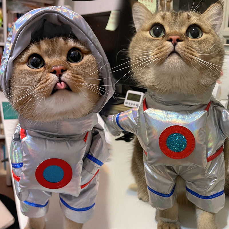 Funny Dog & Cat Space Suit Halloween Costume – Polyester Pet Outfit | Sizes S–XL