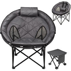 Moon Camping Chair with Footrest & Adjustable Lumbar Support – Folding Outdoor Chair