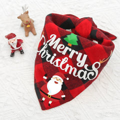 Double-Layer Cotton Pet Bandana Scarf - Reversible